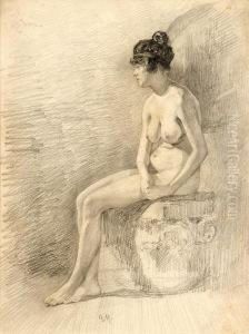 Nudo Di Donna Seduta by Giuseppe Micali