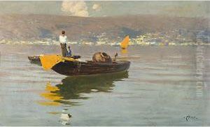 Pescatori Nel Golfo Di Trieste by Giuseppe Miceu