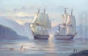 The Battle Of Flamborough Head by Johann Jonas Michael