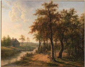 Woodgatherers At The Edge Of A Forest Returning Home