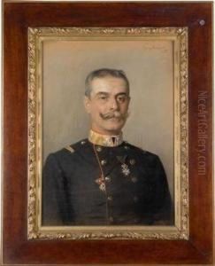 Portrait Seiner Durchlaucht Oberst Stallmeister Seiner Majestat Generalmajor Rudolf Furst Liechtenstein by Ludwig Michalek