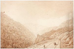 Paysage De Montagne Des Alpes by Achille-Etna Michallon