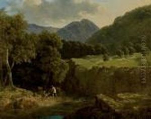 Psyche Et Pan Dans Un Paysage by Achille-Etna Michallon