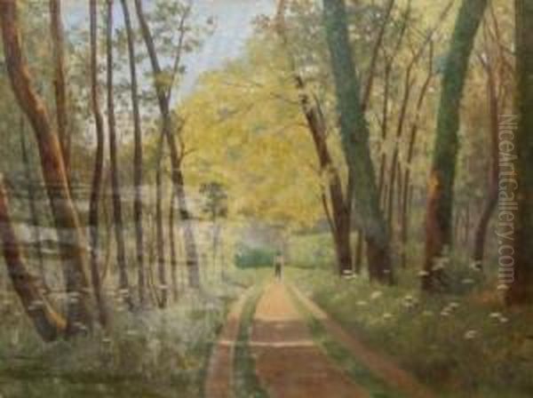 Figure In A Wooded Lane - view 1