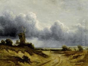 Windmill On A Hill by Georges Michel