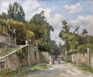 Elegantes Dans Le Parc De Saint-cloud by Henri Michel-Levy
