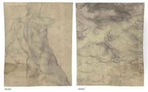 A Male Nude, Seen From Behind by Michelangelo Buonarroti