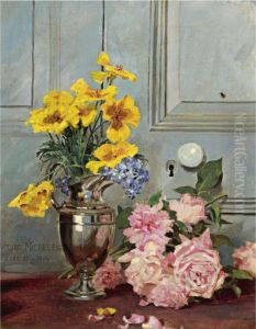 Still Life With Pink Roses by Arturo Michelena