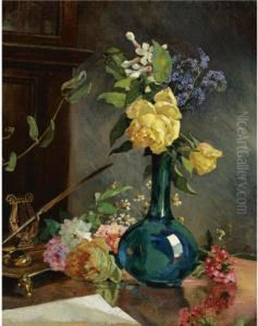 Still Life With Yellow Roses by Arturo Michelena