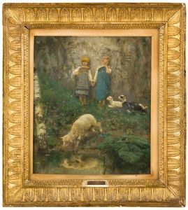 Pastorelle Nei Pressi Di Uno Stagno by Francesco Paolo Michetti