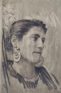 Ritratto Di Popolana by Francesco Paolo Michetti