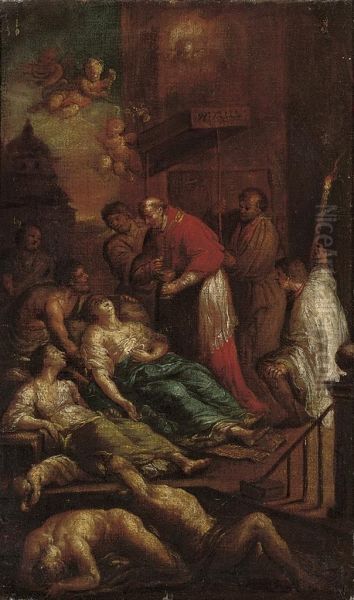 Saint Carlo Borromeo Administering Extreme Unction To Victims Of The Plague - view 1