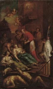 Saint Carlo Borromeo Administering Extreme Unction To Victims Of The Plague