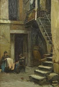 Femmes Dans Une Cour A Rome