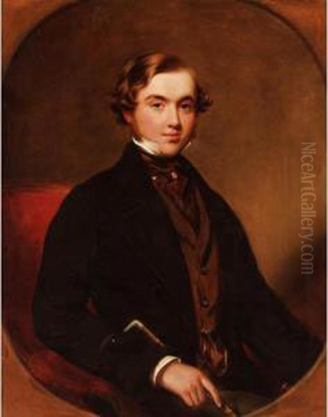 Portrait Of A Gentleman, In A Painted Oval - view 1