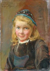 Fillette Bretonne Au Bonnet by Arthur Midy