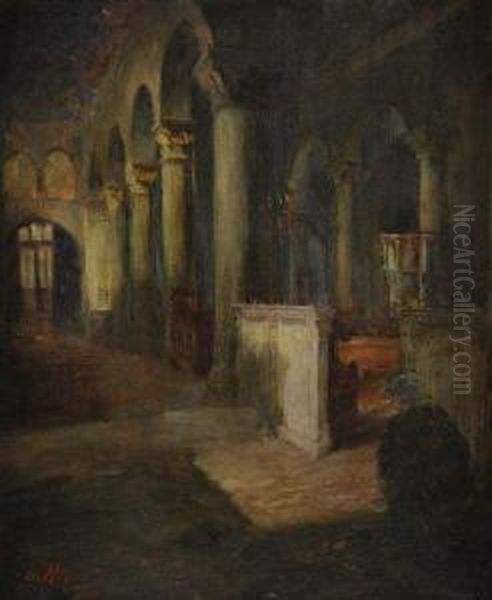 Interieur D'eglise Avec Sonemissaire - view 1
