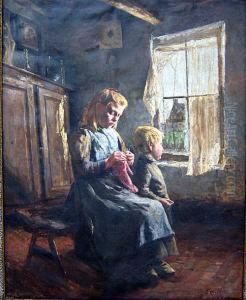 Enfants Dans Un Interieur by Ernest Midy