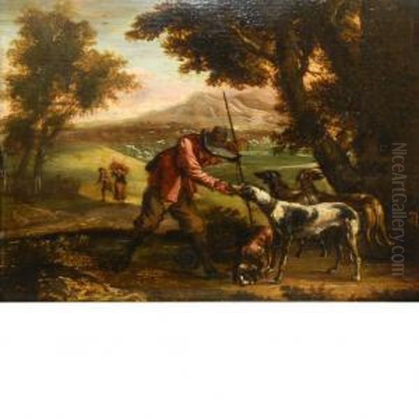 Hunter With His Dogs - view 1