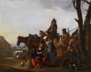 Jagdgesellschaft Bei Der Rast by Jan Miel