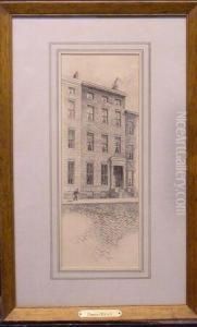 Row Of Houses On Cobblestone Street by Charles F. Mielatz