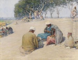 Mittag Am Markt Von Gezireh by Alphons Leopold Mielich