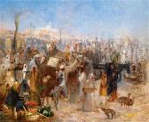 Markt Vor Einer Orientalischen Stadtkulisse - view 1