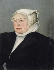 Bildnis Einer Frau Mit Weisser Haube by Hans Mielich