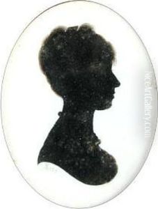 A Silhouette Of A Young Lady, Head And Shoulders, Oval by John Miers