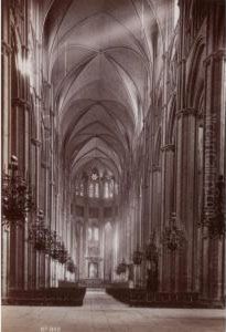 Bourges. Cathedral, Nef Prise De L""""entree by Seraphin-Mederic Mieusement