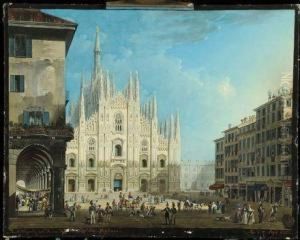Veduta Di Piazza Del Duomo A Milano by Giovanni Migliara