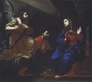 The Annunciation With Saint Charles Borromeo by Nicolas Mignard