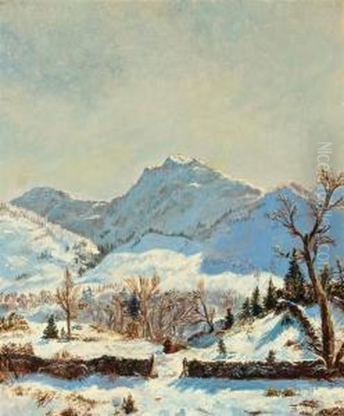 Winter Scene by Louis Remy Mignot