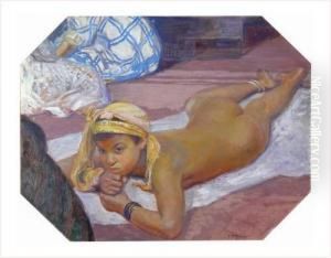 Messaouda Allongee Nue by Jules Migonney