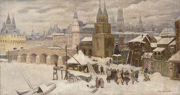 Revellers Before The Kremlin, Moscow - view 1