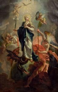 Maria Und Der Triumph Des Erzengel Michaels by Josef Ignaz Mildorfer