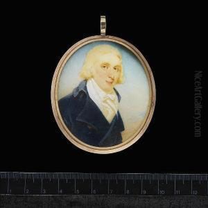 A Gentleman, Wearing Blue Coat, White Waistcoat And Cravat. by Edward Miles