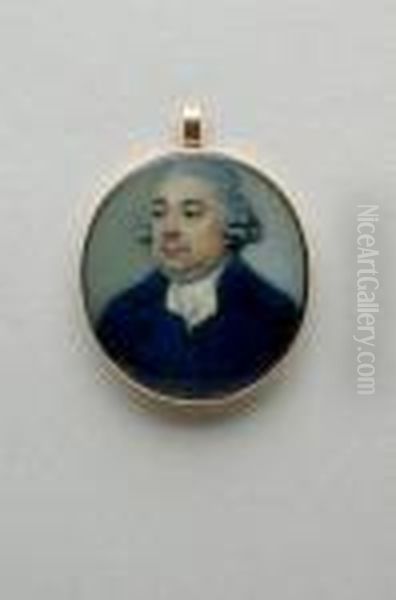A Portrait Of A Gentleman Called Raimondo Putt, In Powered Wig, Blue Coat And White Stock - view 1