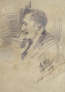 Ritratto Del Maestro Antonio Scarpa by Alessandro Milesi