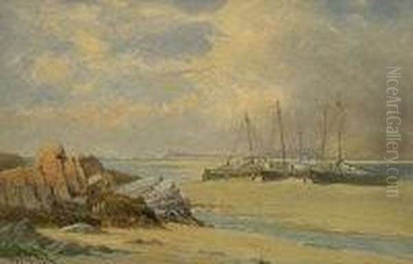 Coastal Scene With Beached Boats - view 1
