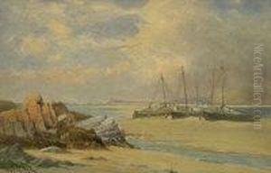 Coastal Scene With Beached Boats Coastal Scene With Beached Boats