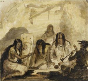 Indian Hospitality, Conversing With Signs by Alfred Jacob Miller