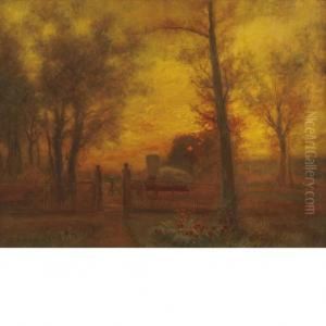 Passing A Gate At Sunset by Charles Henry Miller