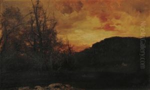 Evening Glow On The Lake by Charles Henry Miller