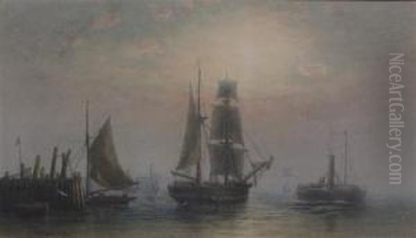 Shipping At Dawn And Sunset - view 1