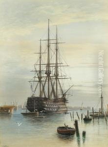 H.m.s. 'victory' Moored In Portsmouth Harbour - view 1