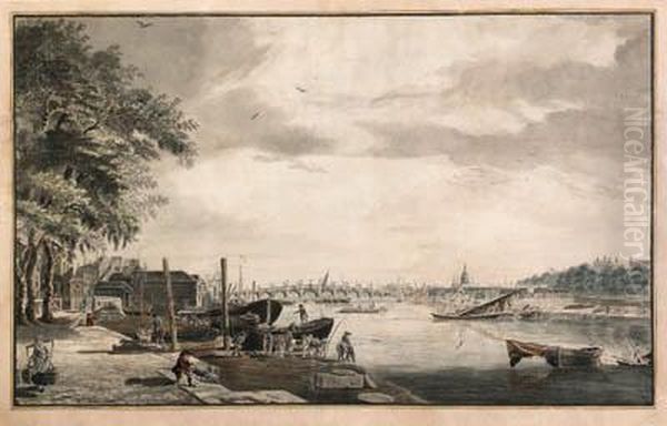 Westminster Bridge Looking North From Millbank Towards Millbankstreet - view 1