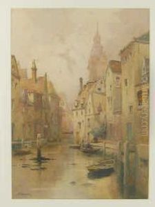 "an Old Canal, Ghent" by James Robertson Miller