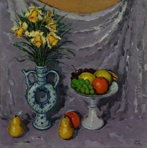 Still Life Of Fruit And Flowers by John Miller