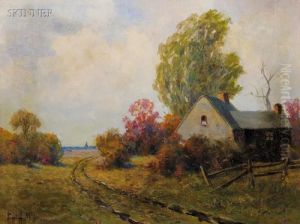 Spring Landscape With Cottage by Royal Hill Milleson